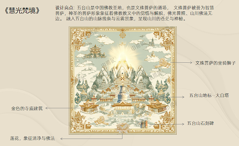 圣地文化纪念丝巾设计