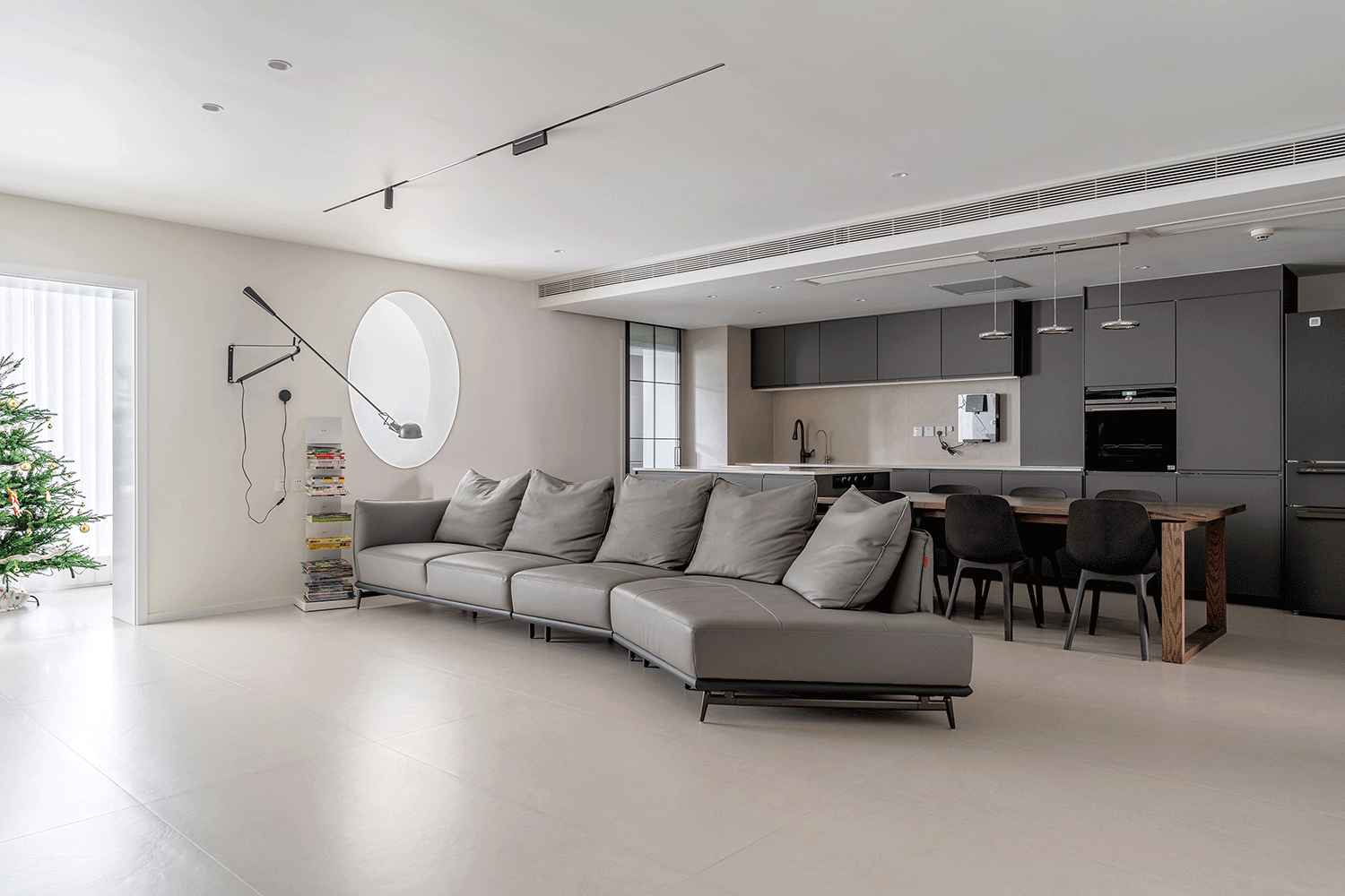 180㎡简约大平层，大横厅布局满足四口人的全部幻想（图ZMzk5NzUxODEy） - 家装设计 - 站酷设计师久栖设计原创素材 - 站酷ZCOOL