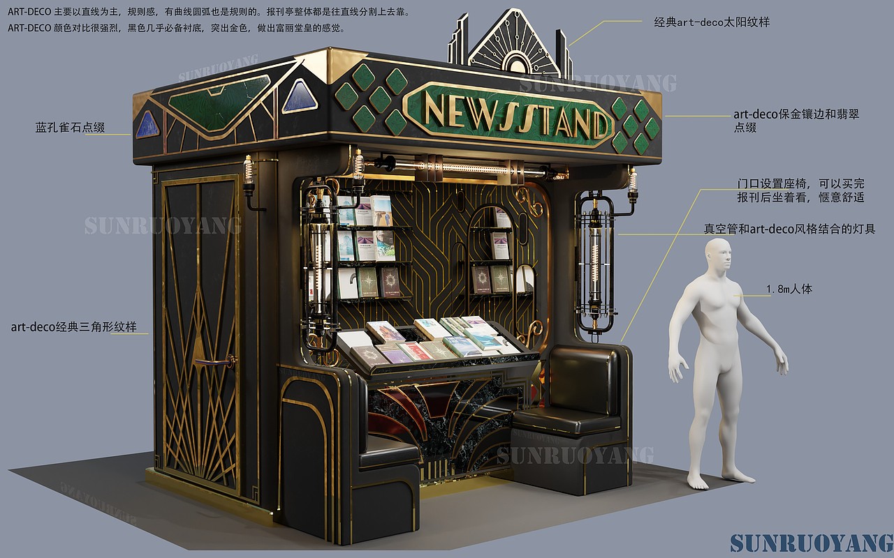 ART-DECO报刊亭（图ZMzk5NzU0ODQ0） - 建筑/空间 - 站酷设计师SUNRUOYANG原创素材 - 站酷ZCOOL