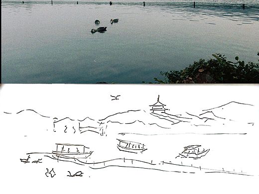 普通人西湖速写能画成啥样