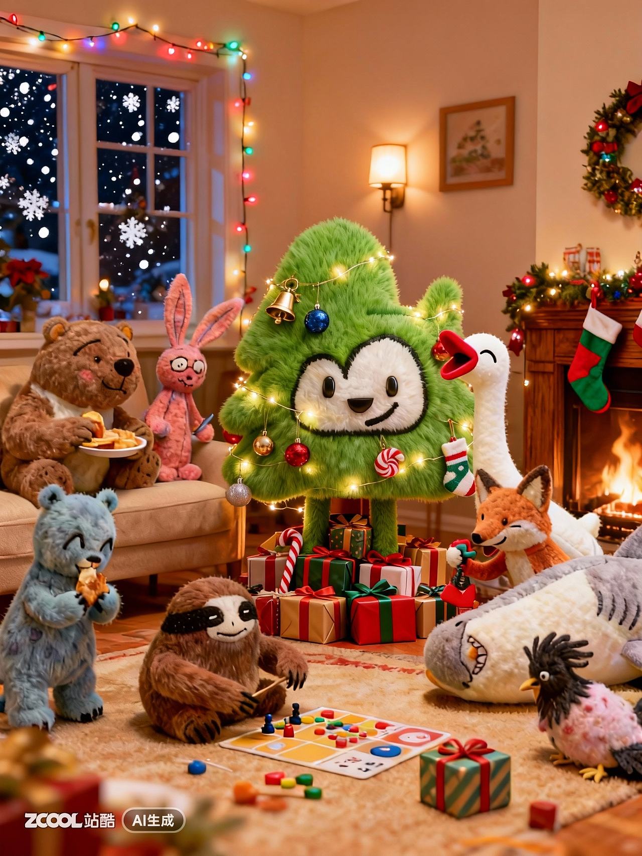 🎄POHA和TA的朋友们，祝你圣诞快乐（图ZMzk5Nzc0MjM2） - AI作品 - 站酷设计师一个打鱼的_原创素材 - 站酷ZCOOL