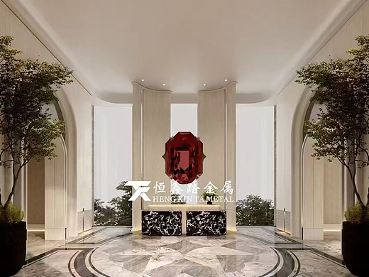 多面体不锈钢红宝石装置 切面不锈钢雕塑装饰件