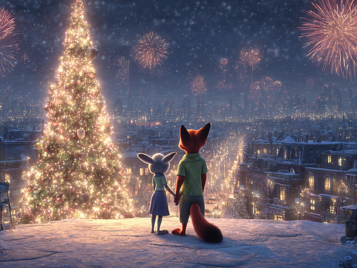 AIGC AI影像·《一杯温暖,遇见动物城》