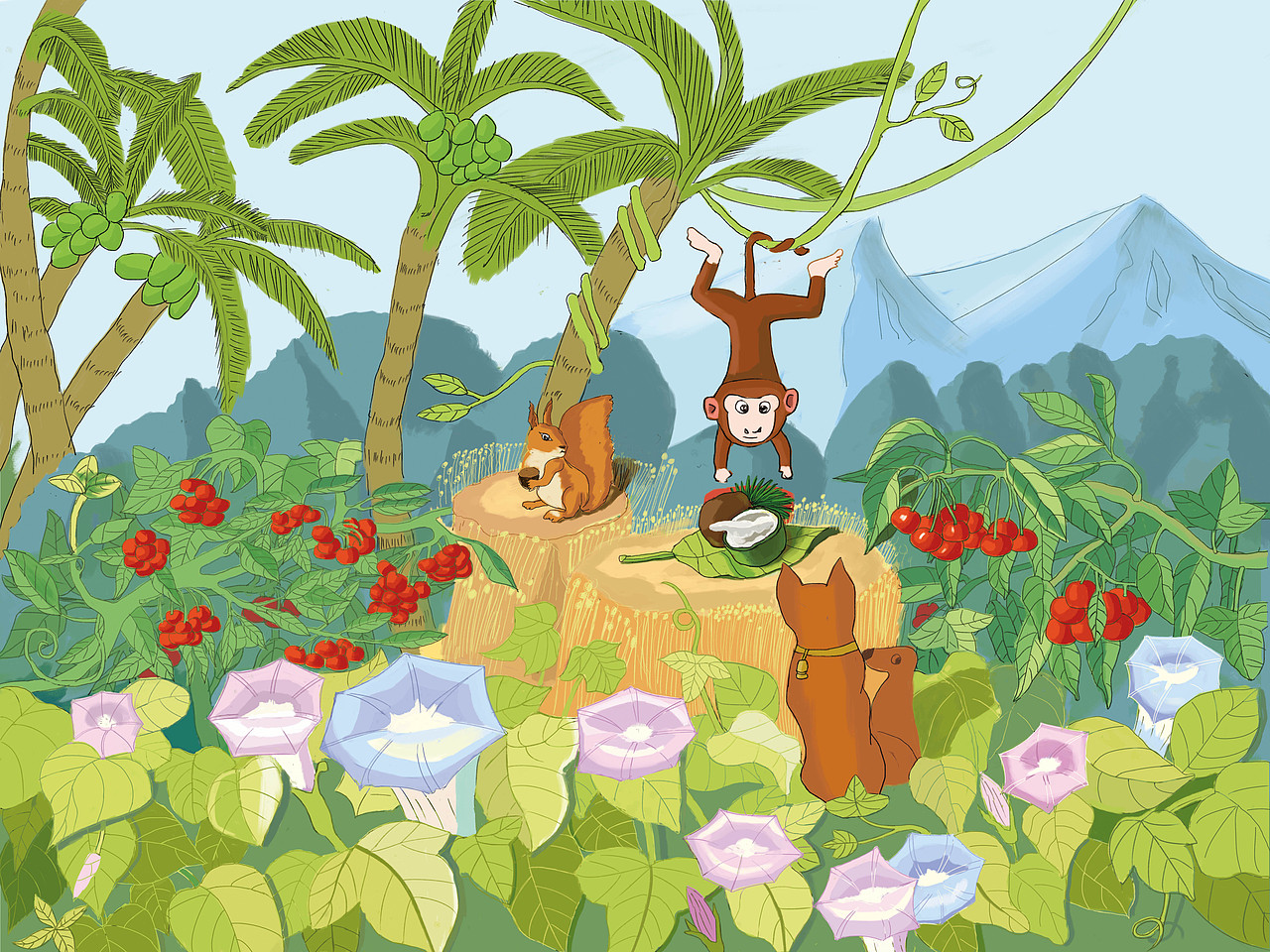 我的第一张PS手绘作品上色--森林盛宴