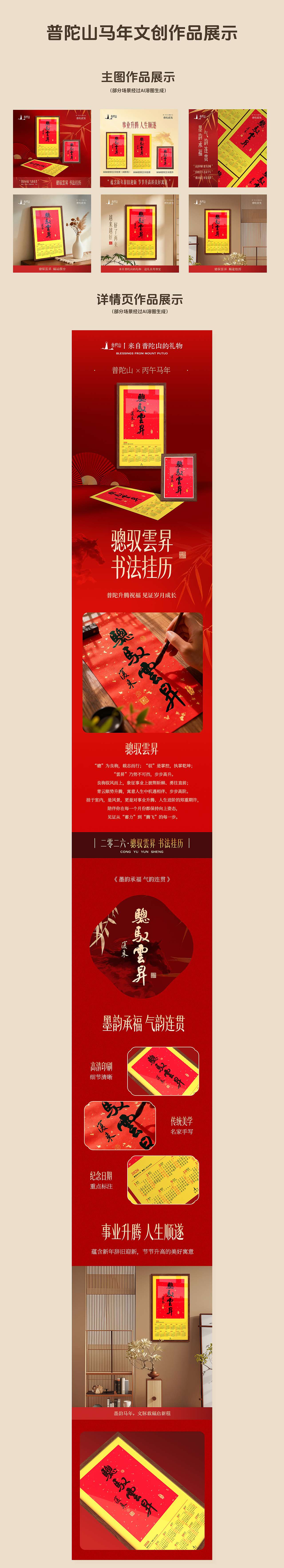 普陀山马年新品挂历主图详情页制作（图ZMzk5ODAwNjA0） - 电商 - 站酷设计师小疲sir原创素材 - 站酷ZCOOL