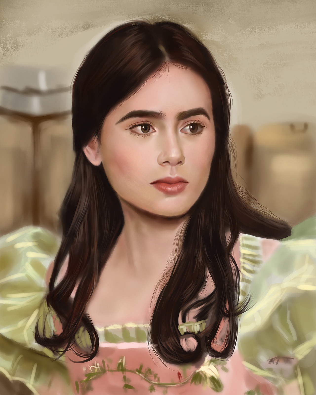 画一个，Lily Collins莉莉·柯林斯