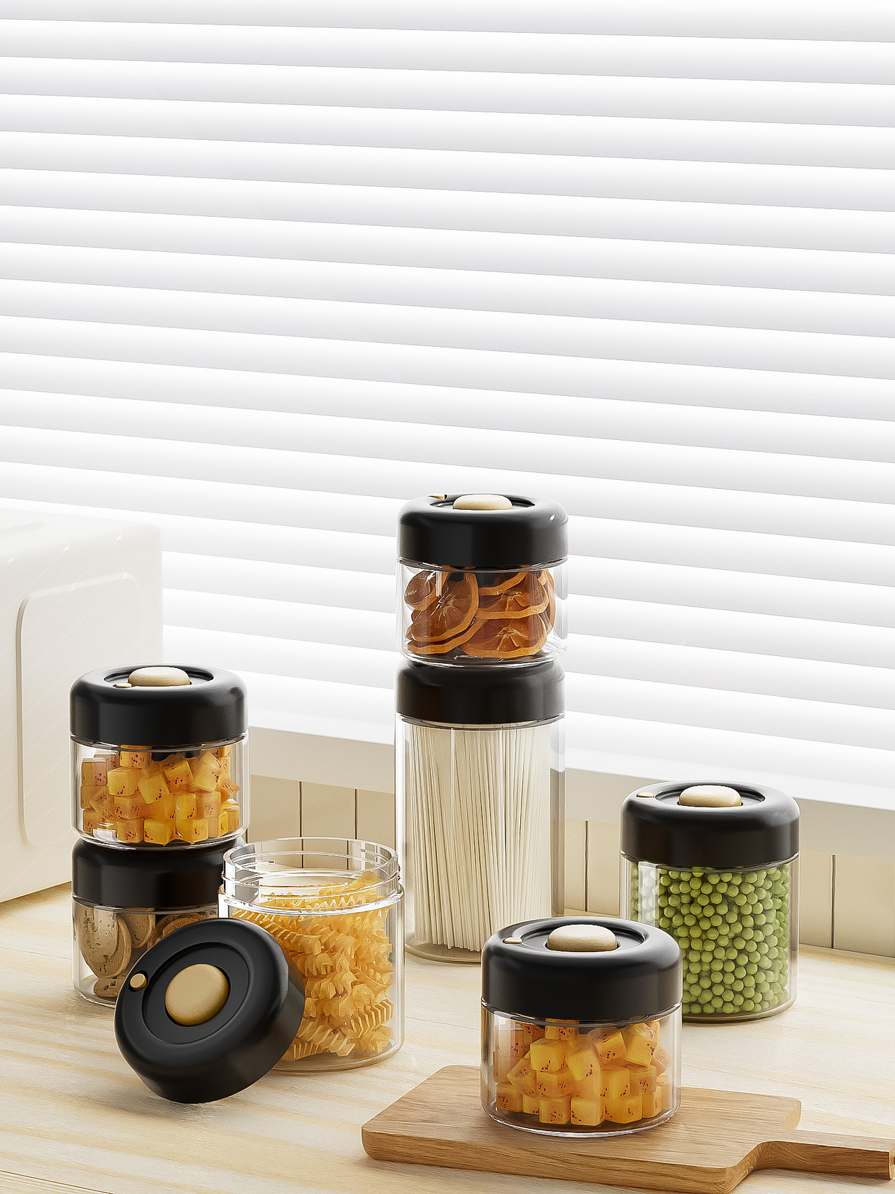 按压密封罐设计（图ZMzk5ODAyMzI0） - 生活用品 - 站酷设计师VIMORA小满原创素材 - 站酷ZCOOL