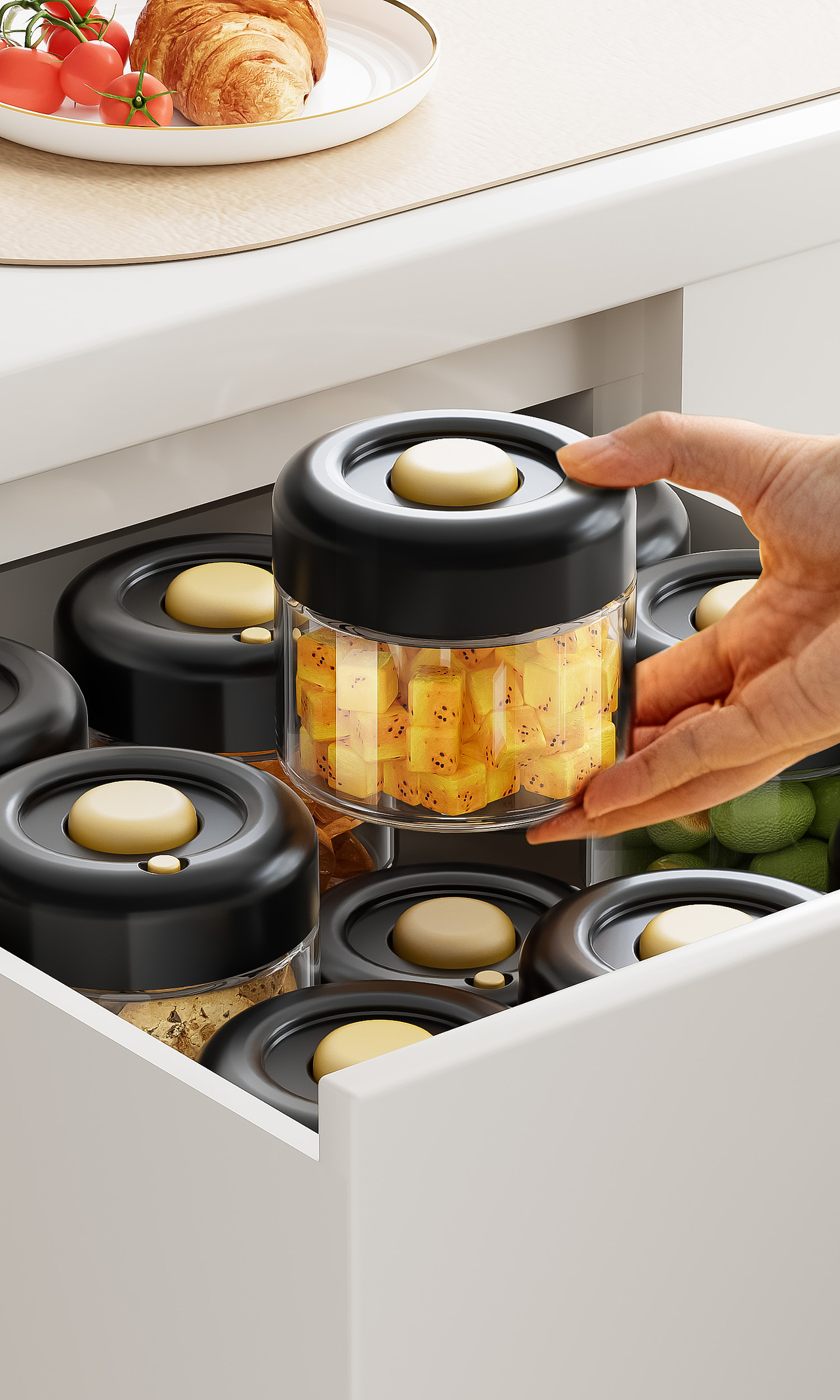 按压密封罐设计（图ZMzk5ODAyMzQw） - 生活用品 - 站酷设计师VIMORA小满原创素材 - 站酷ZCOOL