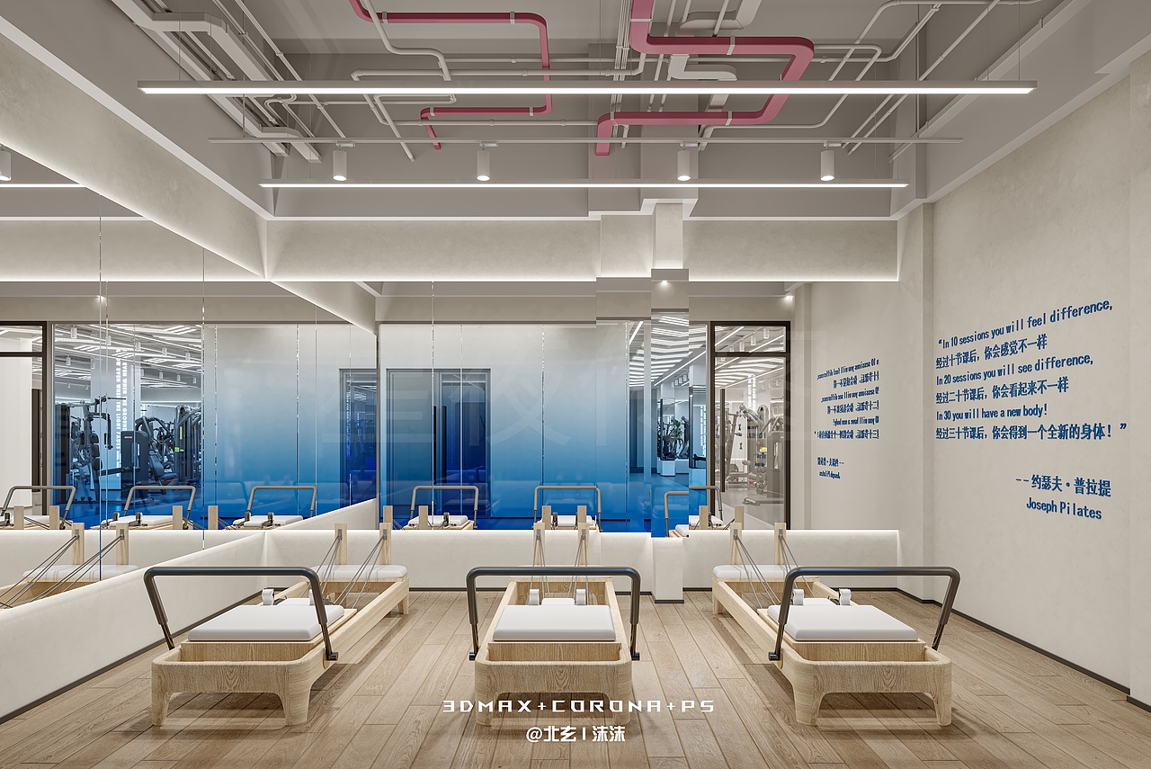 「蓝氧·健身房」—— 现代运动美学（图ZMzk5ODEyMTUy） - 商业空间设计 - 站酷设计师楚思沫原创素材 - 站酷ZCOOL