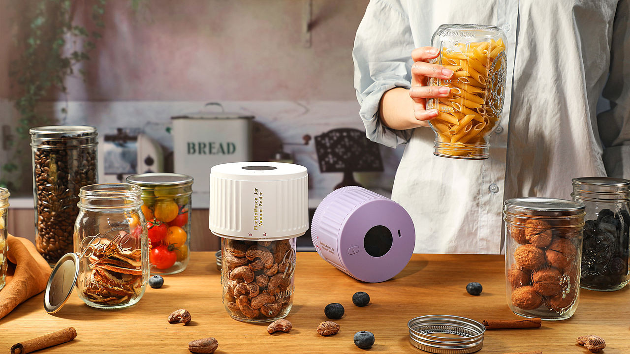 电动梅森罐真空封口机 （圣诞节、感恩节、假日企划）（图ZMzk5ODIzNTA4） - 产品摄影 - 站酷设计师形之森摄影工作室原创素材 - 站酷ZCOOL