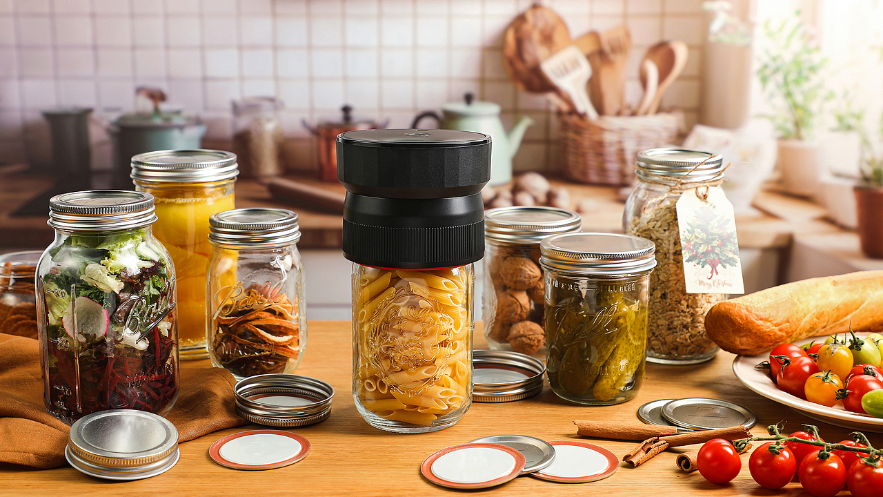 电动梅森罐真空封口机 （圣诞节、感恩节、假日企划）（图ZMzk5ODIzNTAw） - 产品摄影 - 站酷设计师形之森摄影工作室原创素材 - 站酷ZCOOL