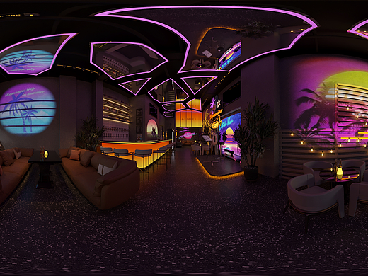 商业效果图--清吧西海岸风格