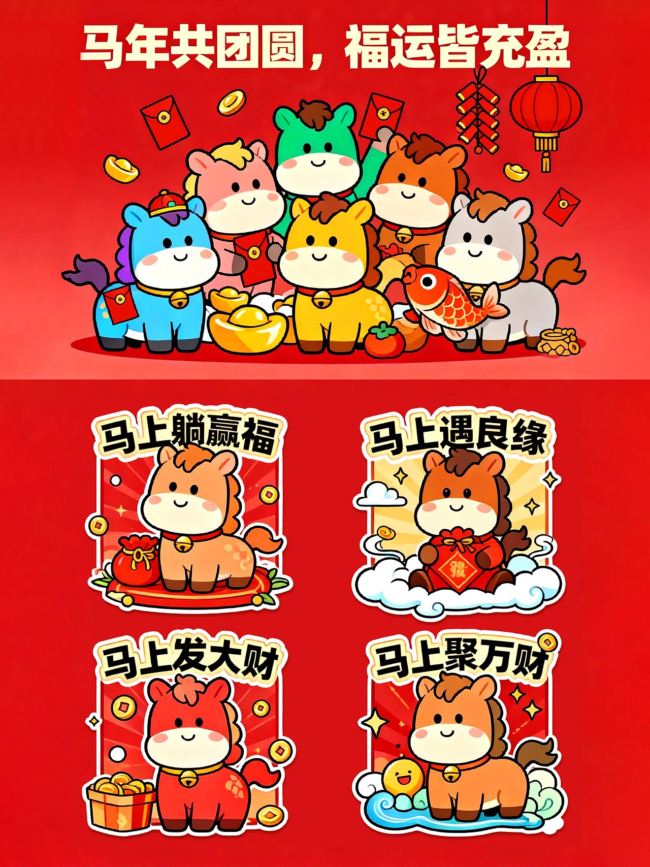 2026马年 马上系列IP卡通插画（图ZMzk5ODUxODg4） - 商业插画 - 站酷设计师木可柯柯MUKE原创素材 - 站酷ZCOOL