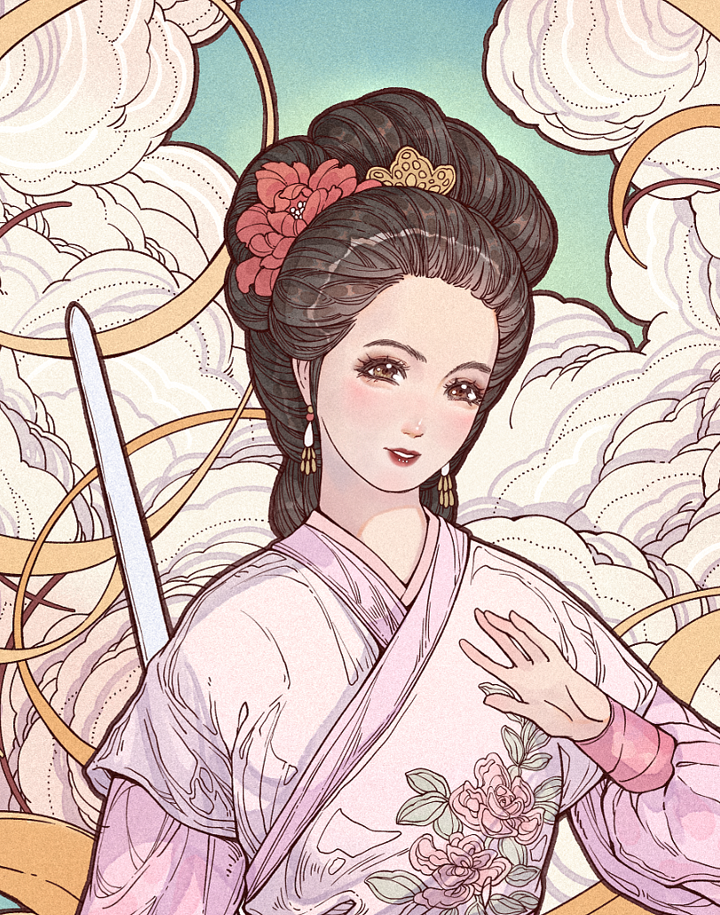 孙尚香（图ZMzk5ODU4MjM2） - 商业插画 - 站酷设计师猫吉婆婆原创素材 - 站酷ZCOOL