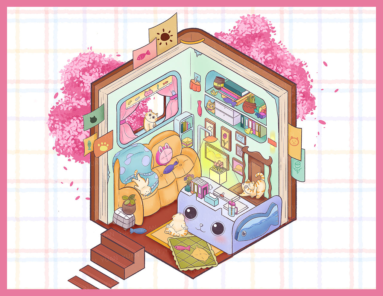 造景-猫咪办公室（图ZMzk5ODU4NTE2） - 儿童插画 - 站酷设计师wendy赖筱喃原创素材 - 站酷ZCOOL