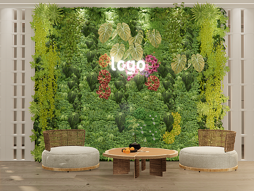 【绿植墙访谈室场景升级】禁商用