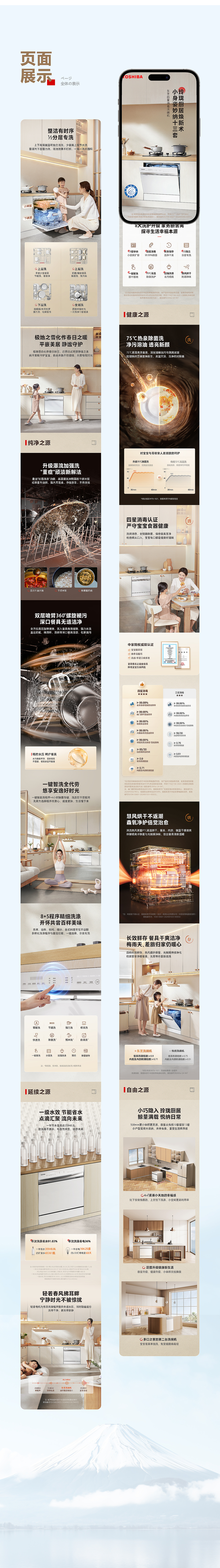 东芝洗碗机详情页|厨房电器文描|电商产品视觉全案设计（图ZMzk5ODY4NjU2） - 电商 - 站酷设计师记乐文化原创素材 - 站酷ZCOOL