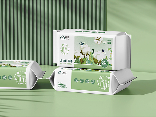 全棉洗脸巾包装设计