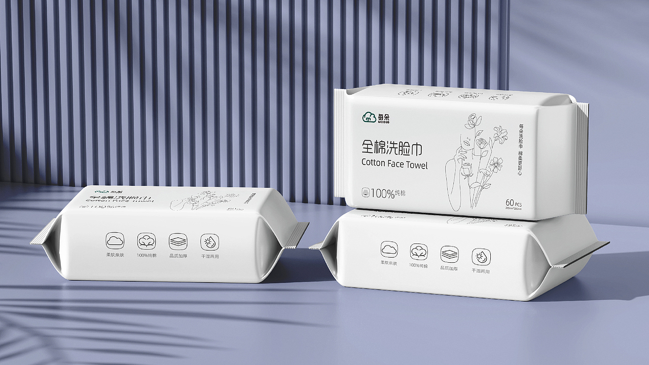 全棉洗脸巾包装设计（图ZMzk5ODcxNDM2） - 包装 - 站酷设计师册动文化传播原创素材 - 站酷ZCOOL