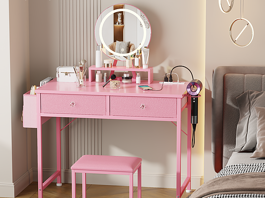 亚马逊产品上架图与A+设计 | 梳妆台产品建模渲染