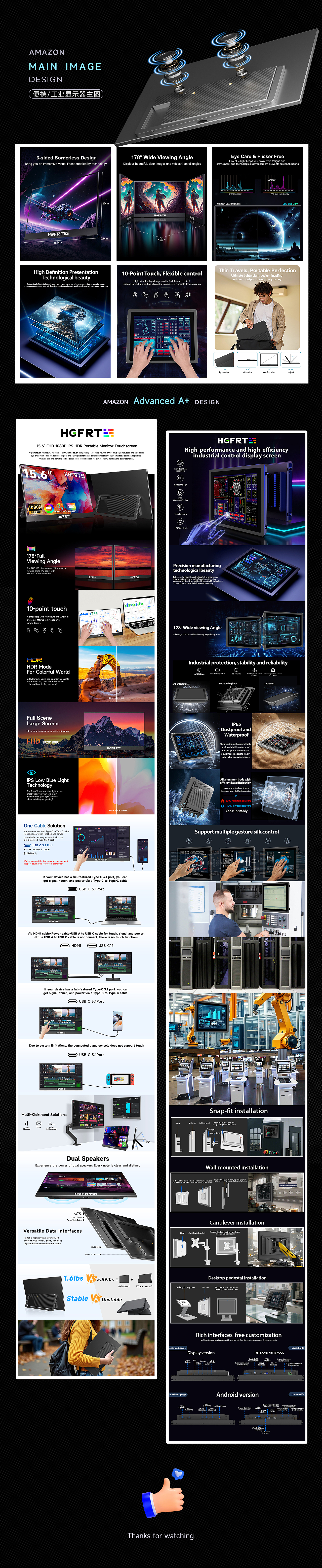 3c显示器 亚马逊 Walmart eBay主图A+