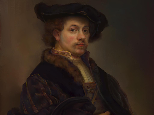 伦勃朗自画像临摹