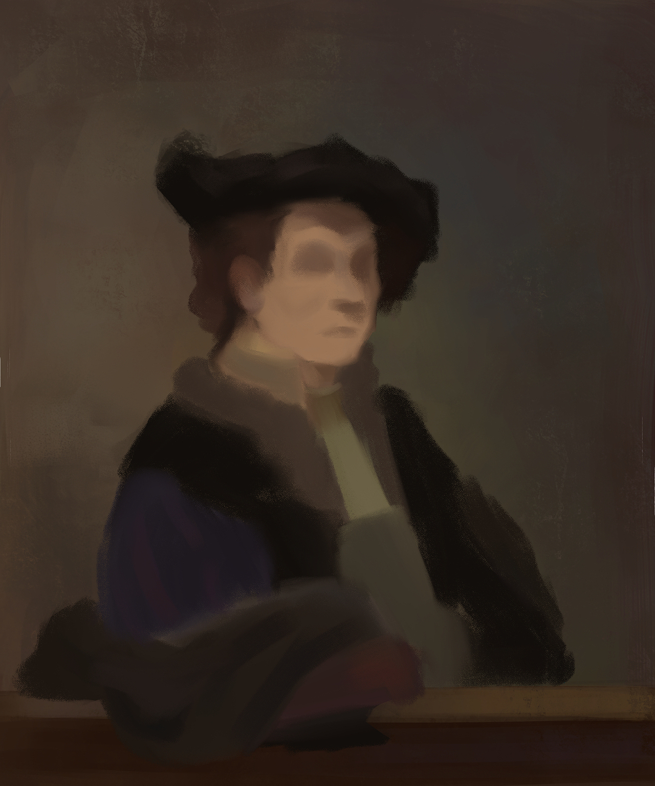 伦勃朗自画像临摹