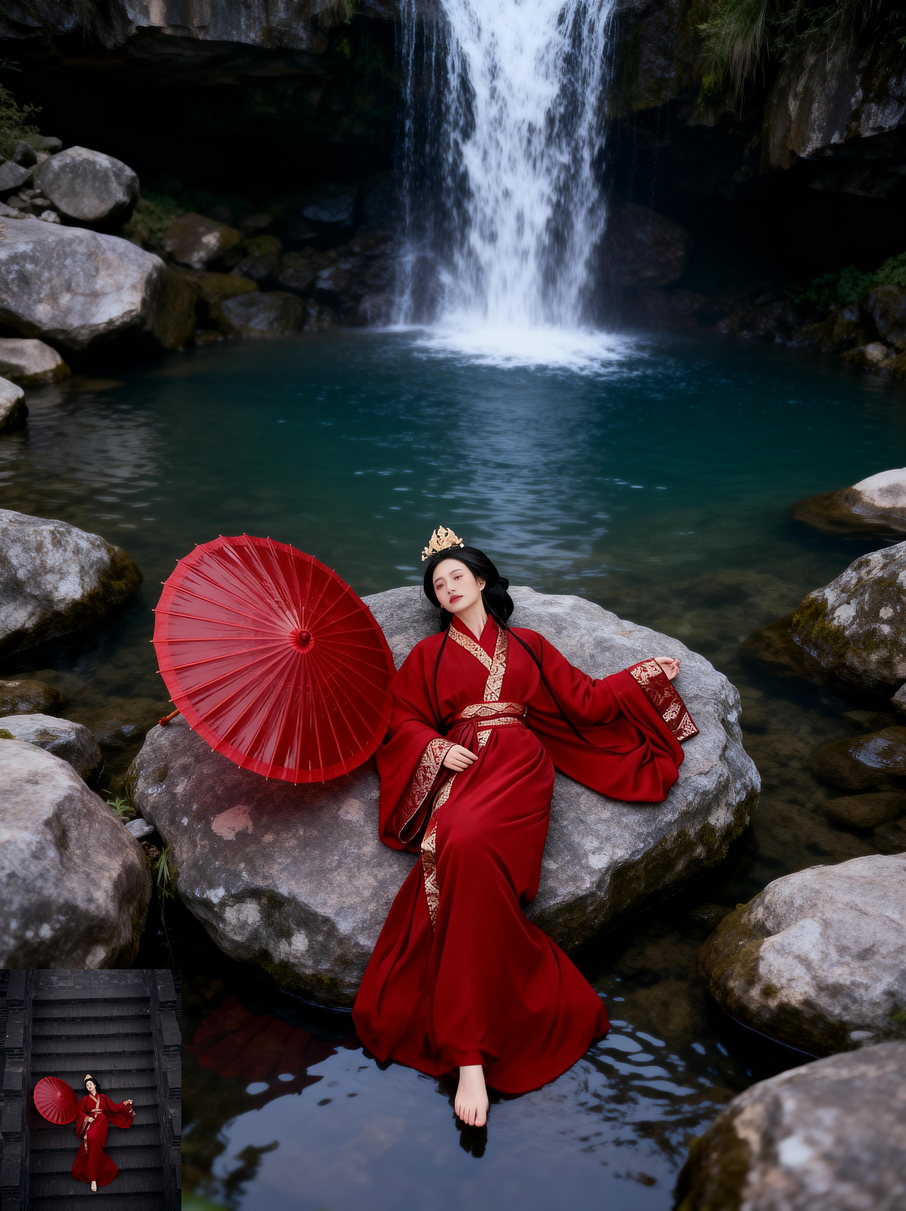 AI红色战袍写真