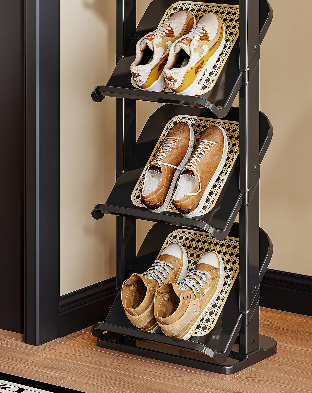 中古风鞋柜 可折叠鞋架详情渲染（图ZMzk5OTAxNDQw） - 电商 - 站酷设计师LU宣原创素材 - 站酷ZCOOL