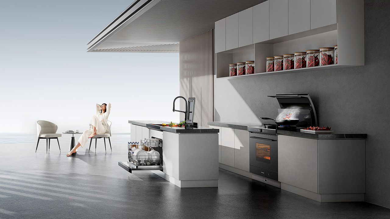 高端厨房场景图 KV 视觉分享 | 火星人集成灶（图ZMzk5OTA2MDI0） - 品牌 - 站酷设计师至上策划设计原创素材 - 站酷ZCOOL