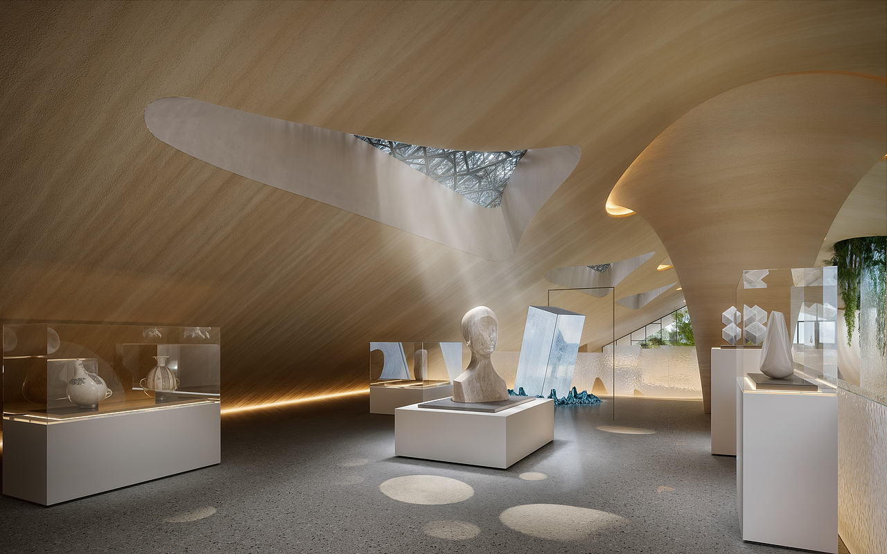 異型建模酒店接待大廳（圖ZMzk5OTE0MjI4） - 酒店餐飲設(shè)計(jì) - 站酷設(shè)計(jì)師予初呀0100原創(chuàng)素材 - 站酷ZCOOL