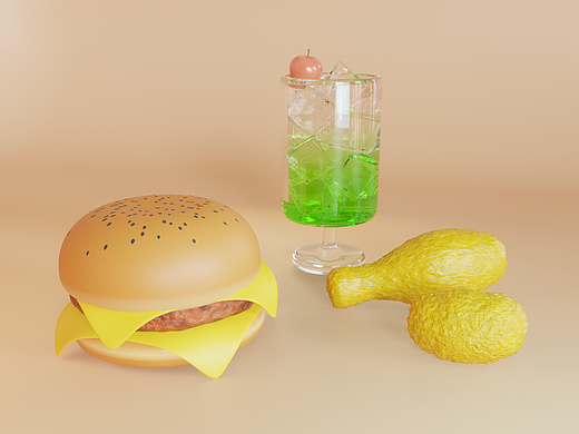 汉堡炸鸡汽水套餐