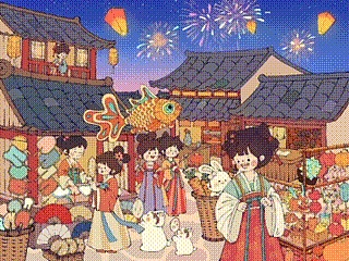 人间烟火｜逛集市（图ZMzk5OTI4MzYw） - 儿童插画 - 站酷设计师旁旁爱画画原创素材 - 站酷ZCOOL