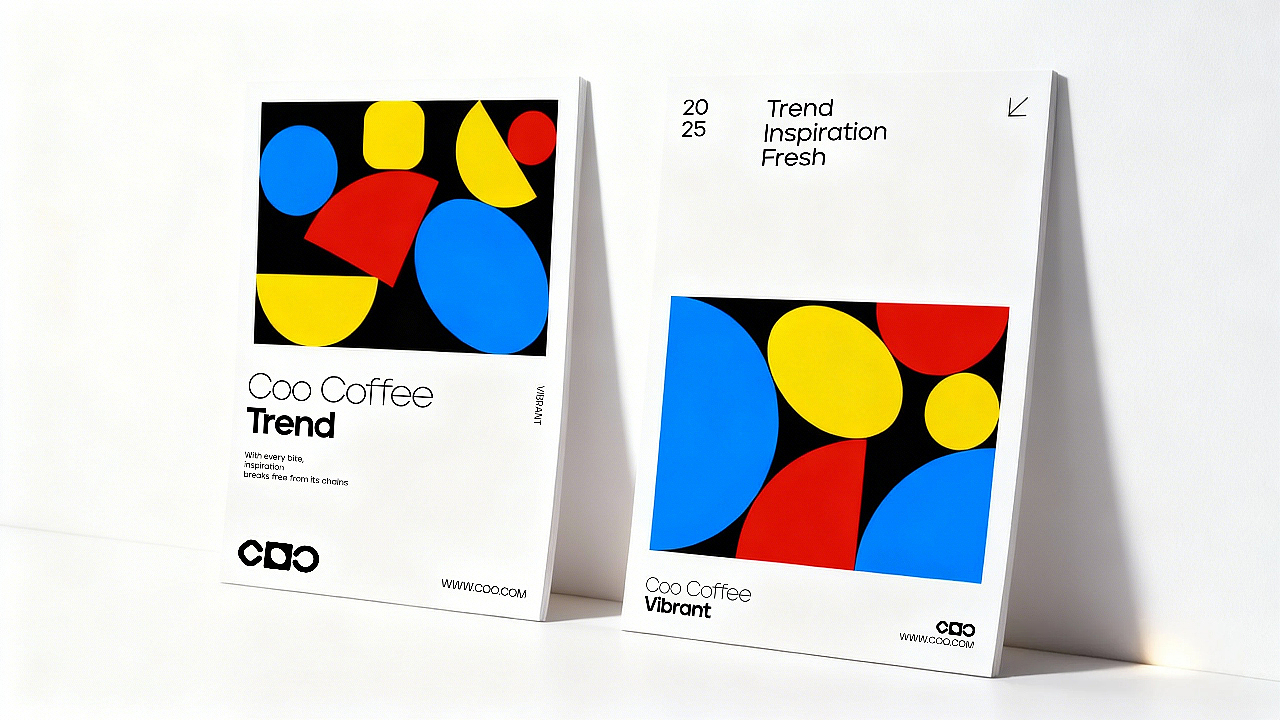 COO COFFEE 品牌视觉提案：用几何与色彩重构咖啡美学（图ZMzk5OTM0MzIw） - 品牌 - 站酷设计师水夭原创素材 - 站酷ZCOOL
