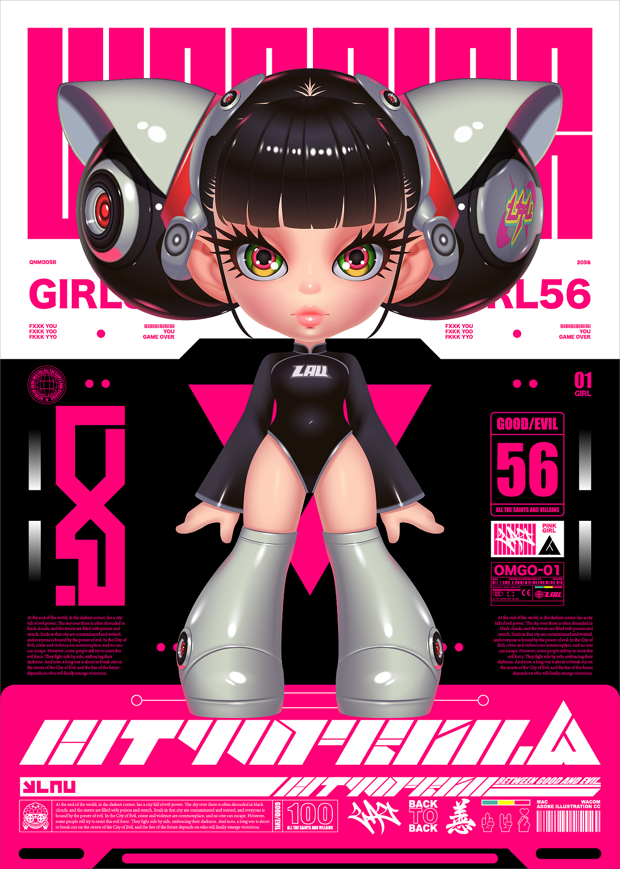 CITYOFEVIL GIRL56（图ZMzk5OTQyNzYw） - 新锐潮流插画 - 站酷设计师LAU丶一乂刂原创素材 - 站酷ZCOOL