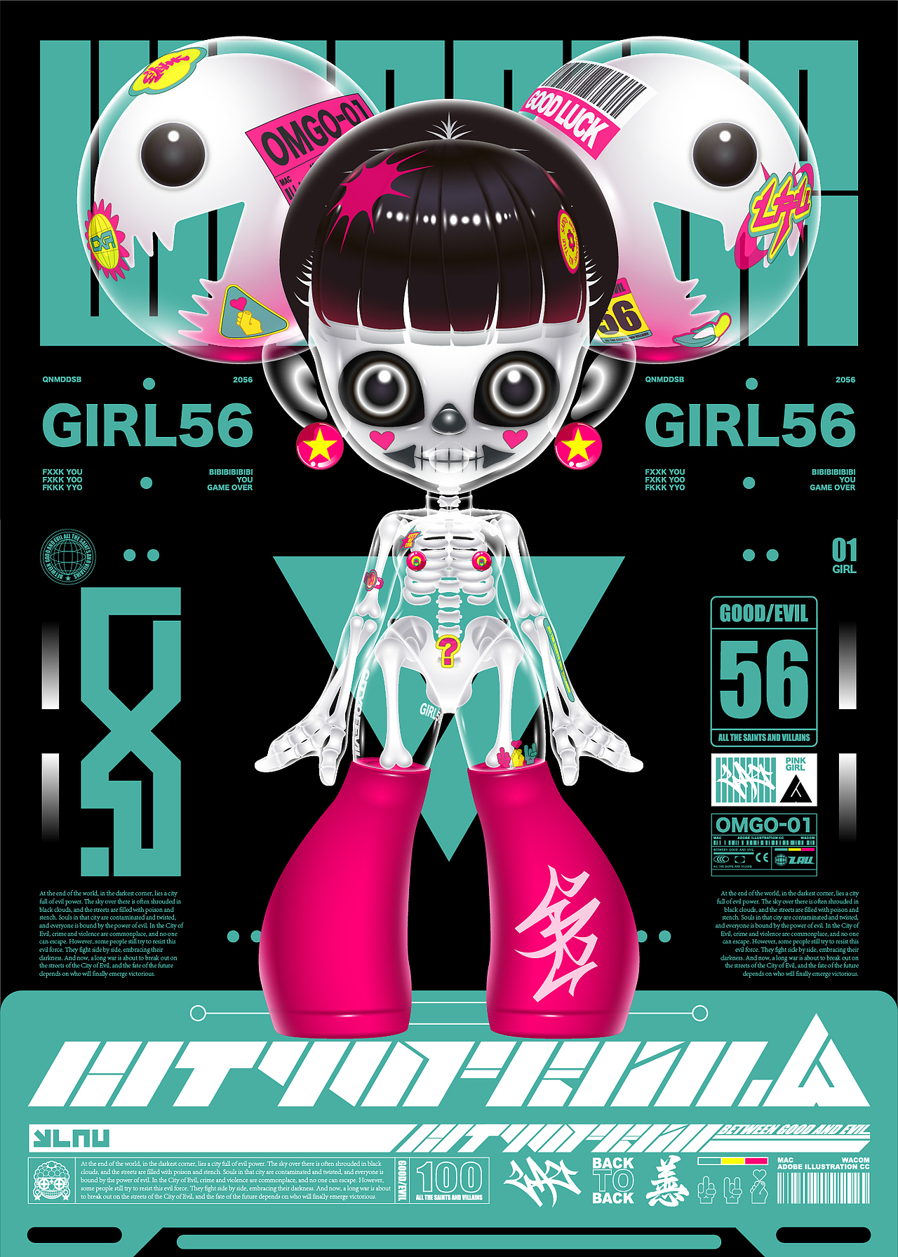 CITYOFEVIL GIRL56（图ZMzk5OTQyODA4） - 新锐潮流插画 - 站酷设计师LAU丶一乂刂原创素材 - 站酷ZCOOL