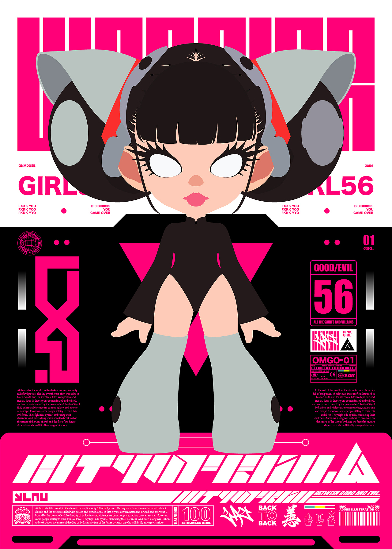 CITYOFEVIL GIRL56（图ZMzk5OTQyNzc2） - 新锐潮流插画 - 站酷设计师LAU丶一乂刂原创素材 - 站酷ZCOOL