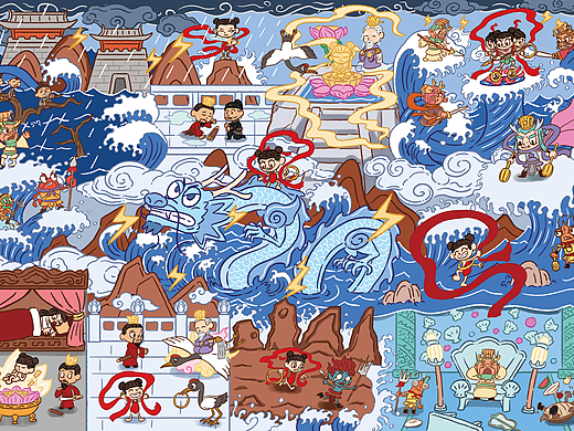 原创绘本《儿童专注力神话篇》哪吒闹海