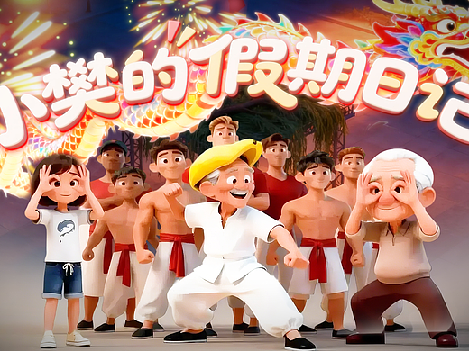 AI非遗短片《小樊的假期日记》