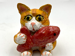 近期的一些陶艺作品。纯手捏的陶瓷猫。