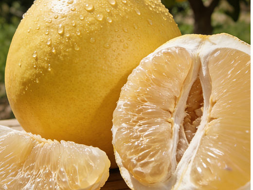 新鲜柚子水果创意摄影海报壁纸