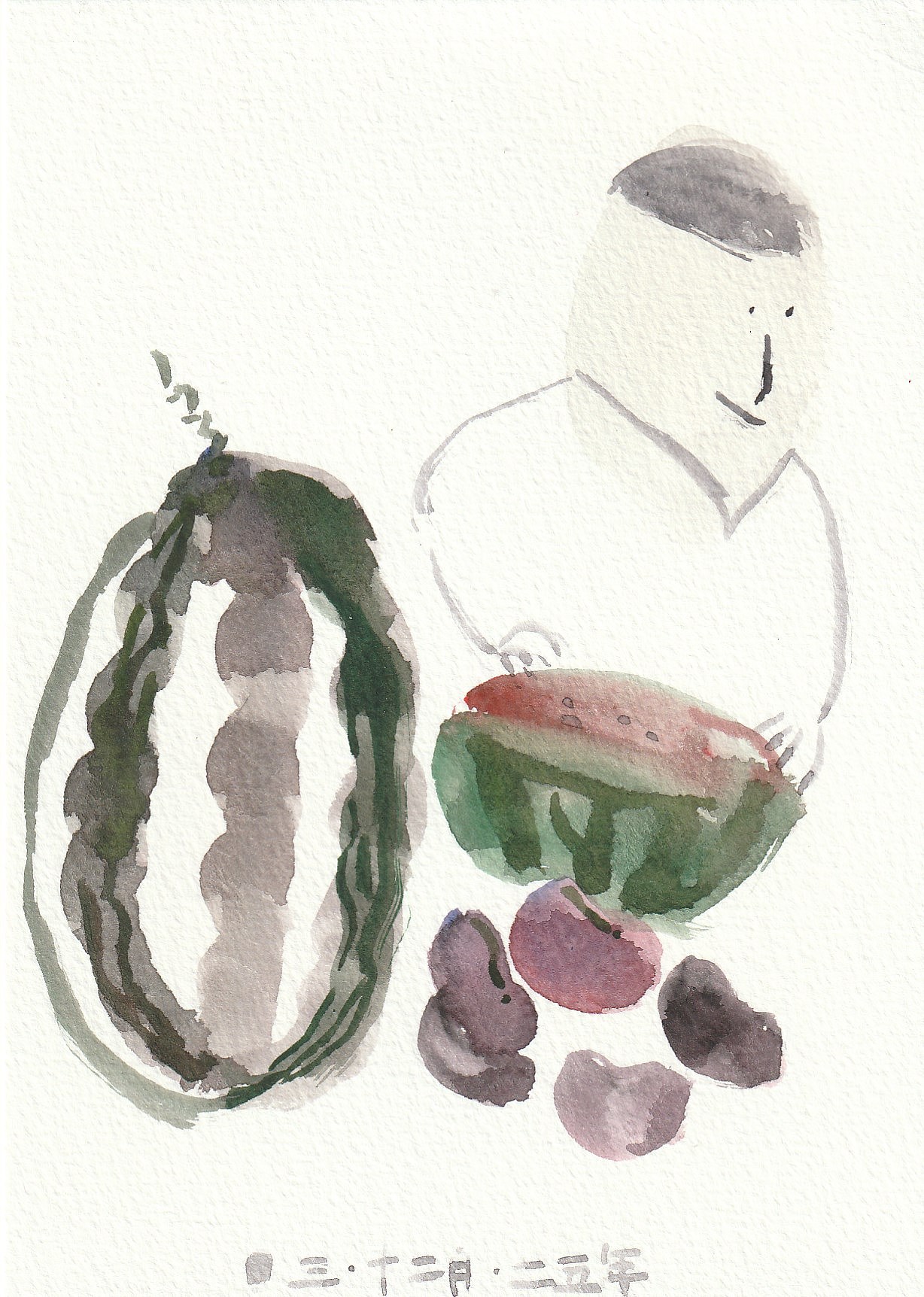 原创插图 | 吃瓜（图ZMzk5OTg4NDgw） - 创作习作 - 站酷设计师山山三川原创素材 - 站酷ZCOOL