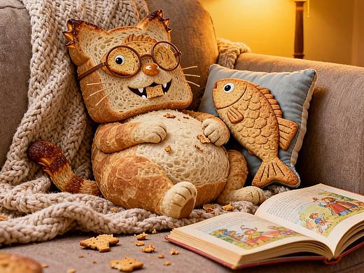 烤面包片世界动物篇:爱学习喵