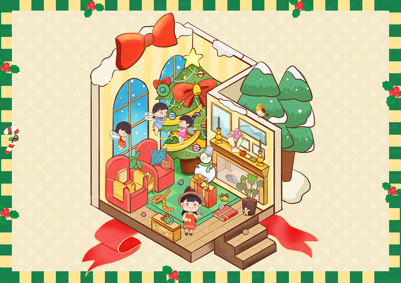 造景 ｜ 圣诞小屋（图ZMzk5OTkzMjU2） - 商业插画 - 站酷设计师wendy赖筱喃原创素材 - 站酷ZCOOL