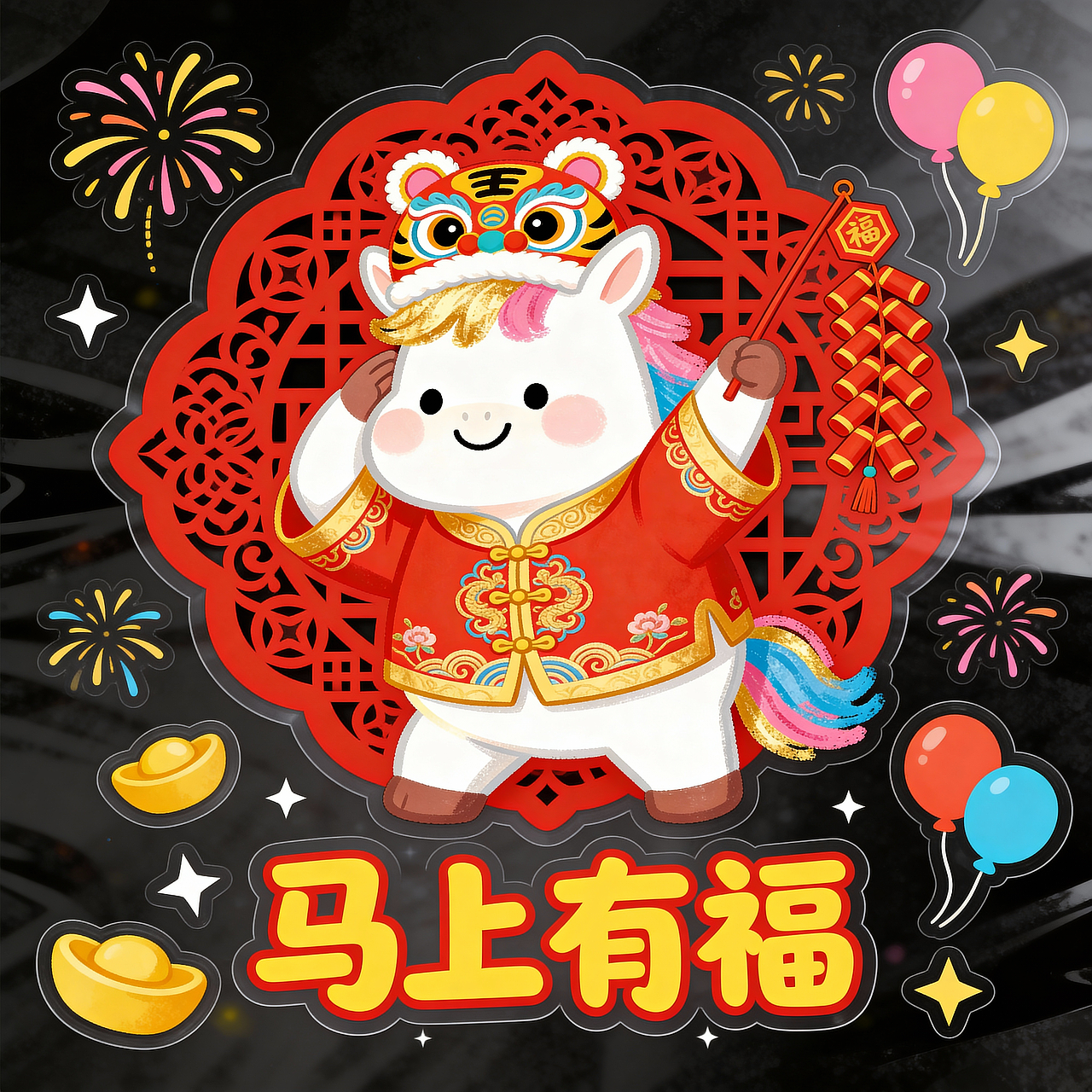 AI辅助设计了一套2026马年全套IP设计及周边文创延展（图ZNDAwMDEwNzA0） - 商业插画 - 站酷设计师Cosmos宇宙君原创素材 - 站酷ZCOOL