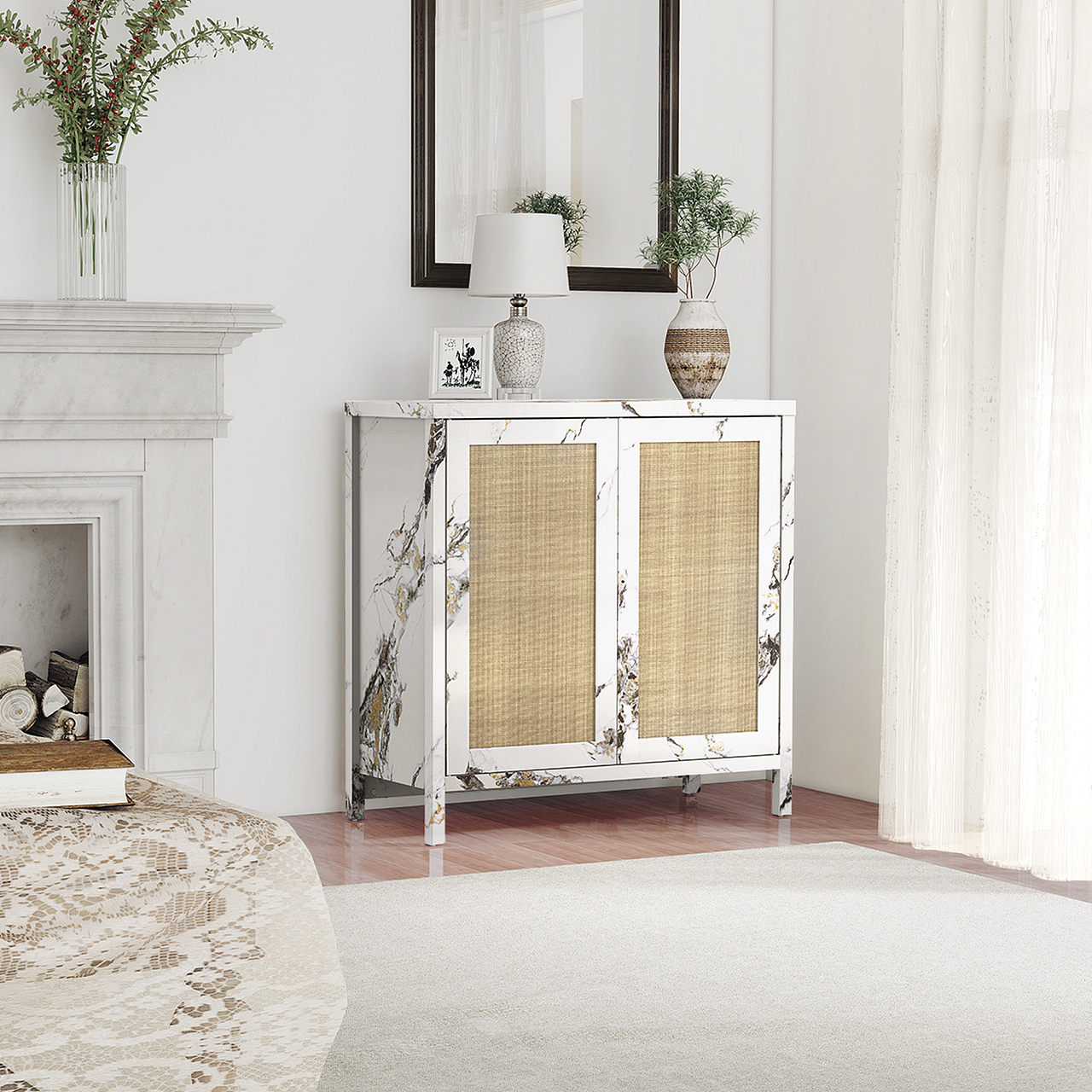 亚马逊双门边柜