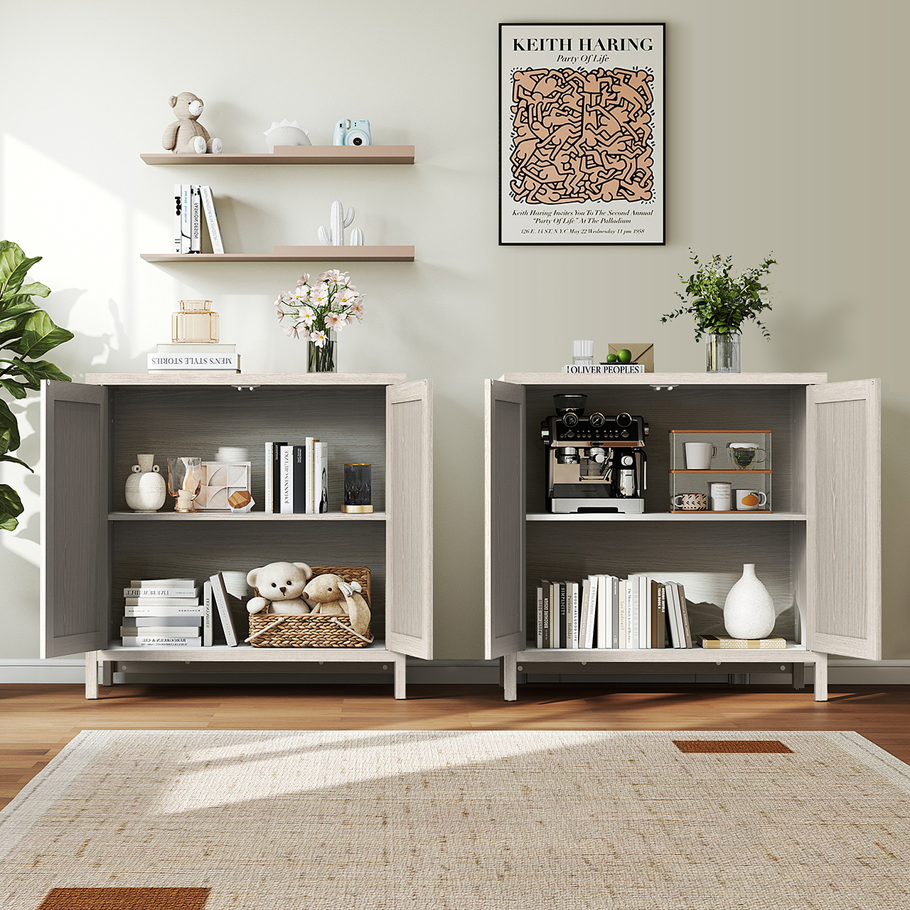 亚马逊双门边柜