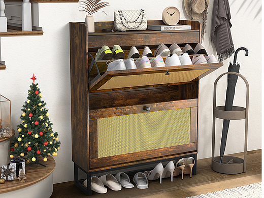 亚马逊木纹鞋柜