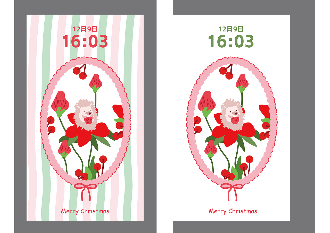 原创绘制的圣诞手机壁纸~