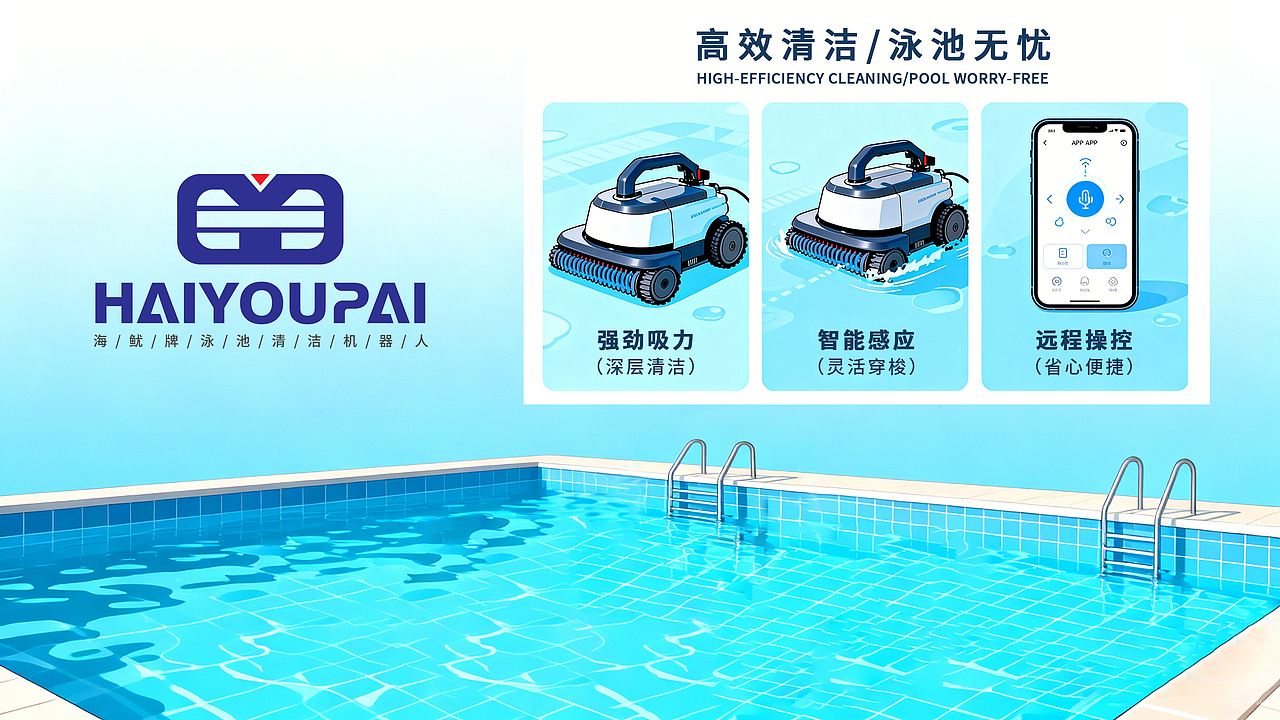 LOGO 智能泳池清洁机器人自主研发销售一体化工业 logo